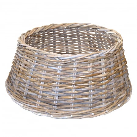 Suport pentru brad si accesorii - Husa pentru suport brad Craciun gri antic, ratan, 60 x 26 cm - BraziPremium.ro