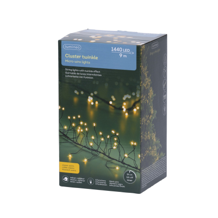 Instalație Micro LED 1440 Beculețe, 9 m, 8 Funcții Twinkle, Exterior, alb cald, IP44, Transformator Inclus - Copie [5]