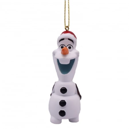 Ornamente pentru brad - Ornament brad 3D Olaf Mos Craciun, Frozen, 9 cm, alb - BraziPremium By OLLMA
