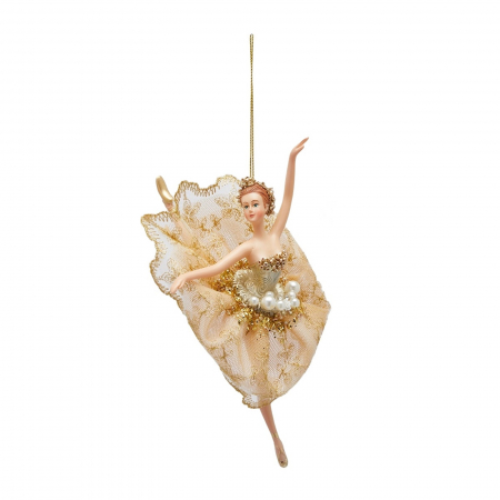 Ornament brad balerina Imperatrice, 17 cm, auriu - BraziPremium.ro