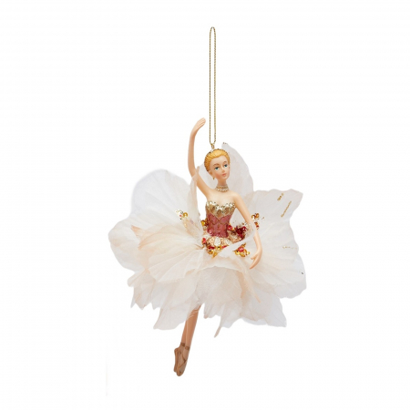 Classic Romance - Ornament brad balerina Jasmine, 17 cm, auriu - BraziPremium.ro