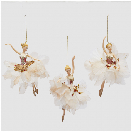 Ornament brad balerina Jasmine, 17 cm, auriu - BraziPremium.ro [3]