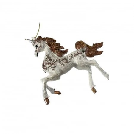 Forest Tale - Ornament brad calut, rasina, alb, 10 cm