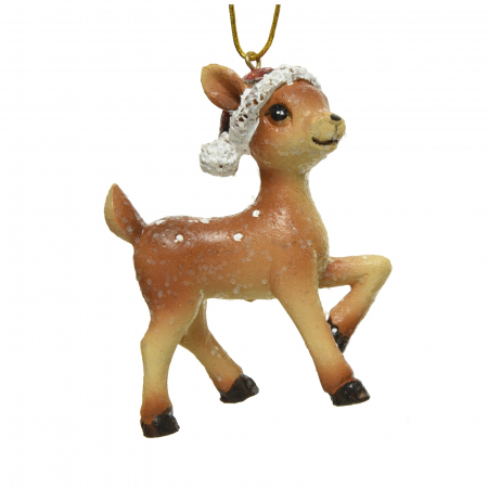 Disney Magic Christmas - Ornament brad Caprioara Bambi, 8 cm, rasina, maro - BraziPremium.ro