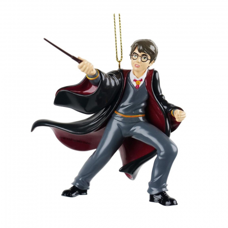 Disney Magic Christmas - Ornament brad Harry Potter cu bagheta 3D, 10 cm, gri - BraziPremium.ro