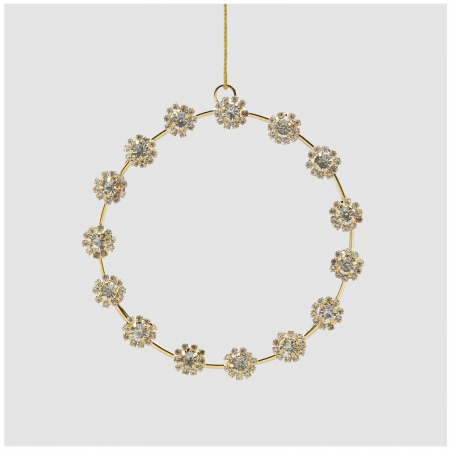 Ornament brad model Coronita cu pietre, 10 cm, auriu - BraziPremium.ro [1]