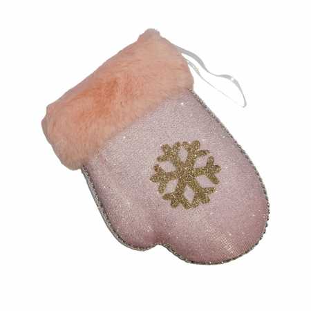 Ornament brad manusa roz, 15 cm