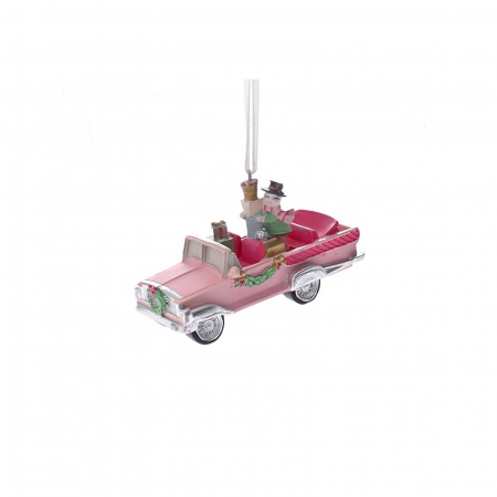Disney Magic Christmas - Ornament brad Masinuta de epoca, 18x18x30 cm, rasina, rosu - BraziPremium.ro