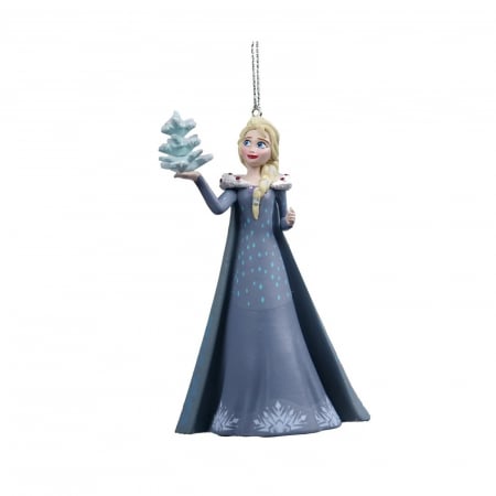 Disney Magic Christmas - Ornament brad Elsa Regina Zapezii 3D, Frozen, 11 cm, albastru - BraziPremium.ro