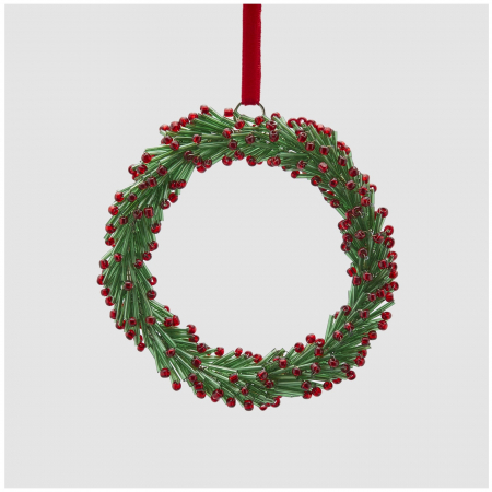 Ornament brad model Coronita Red Berry, 10 cm, verde - BraziPremium.ro [1]