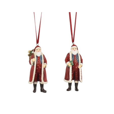 Ornament brad Mos Craciun cu cadouri, 11 cm, rosu - BraziPremium By OLLMA [1]
