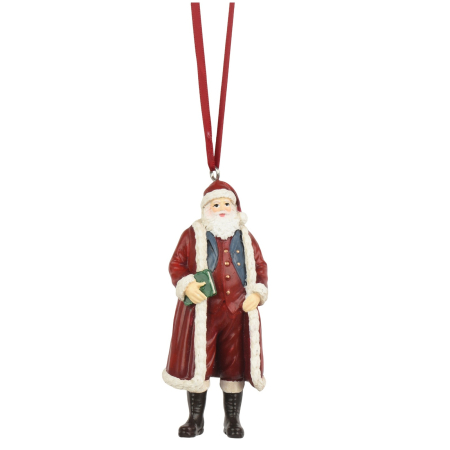 Ornament brad Mos Craciun cu cadouri, 11 cm, rosu - BraziPremium By OLLMA