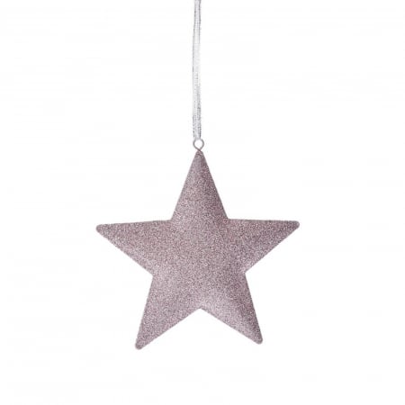 Candy Christmas - Ornament brad Stea, 11x12 cm, metal, roz - BraziPremium.ro
