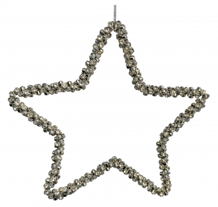 Ornamente pentru brad - Ornament brad Stea Diamant, 16 cm, plastic, argintiu - BraziPremium.ro