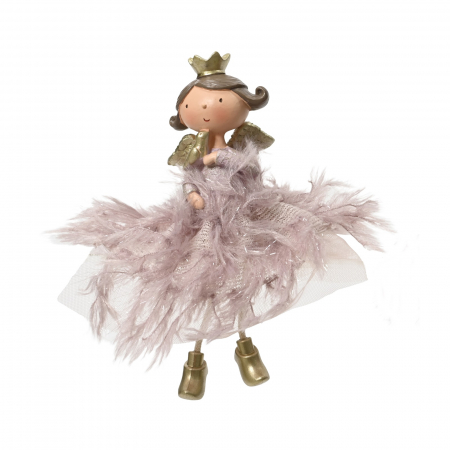Frozen In Time - Ornament brad Inger, 17 cm, rasina, roz - BraziPremium.ro
