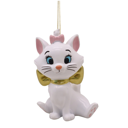 Disney Magic Christmas - Ornament brad 3D pisica Marie, 10 cm, alb - BraziPremium By OLLMA
