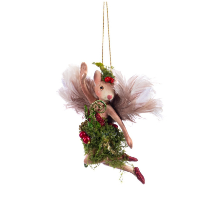 Ornament brad Zana Soricel din padurea fermecata, 13 cm, maro - BraziPremium By OLLMA