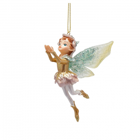 Forest Tale - Ornament brad Zana Florilor, 10 cm, auriu - BraziPremium.ro