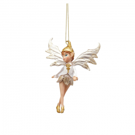 Forest Tale - Ornament brad Zana Padurii Flora, 10 cm, auriu - BraziPremium.ro