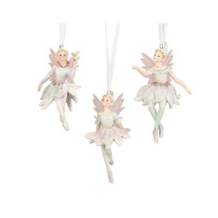 Ornament brad Zana Rosella, 6.8x7.3x12.2 cm, bej - BraziPremium By OLLMA [1]