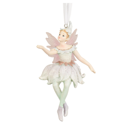 Ornamente pentru brad - Ornament brad Zana Rosella, 6.8x7.3x12.2 cm, bej - BraziPremium By OLLMA