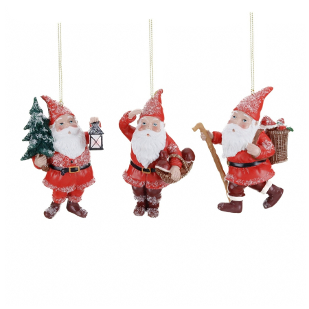 Ornament brad Gnom cu zapada, 9 cm, rosu - BraziPremium By OLLMA [1]