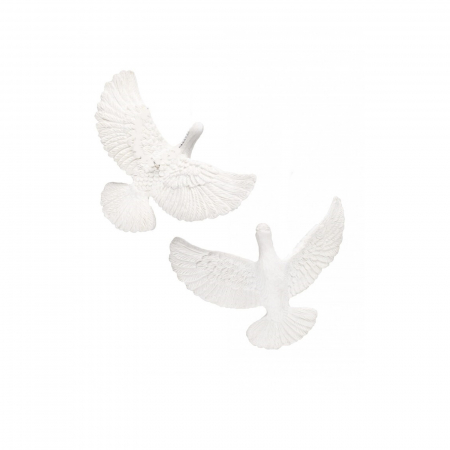 Set 2 ornamente brad Turturelele Prieteniei - Singur Acasa 2, 9 cm, alb - BraziPremium.ro [1]