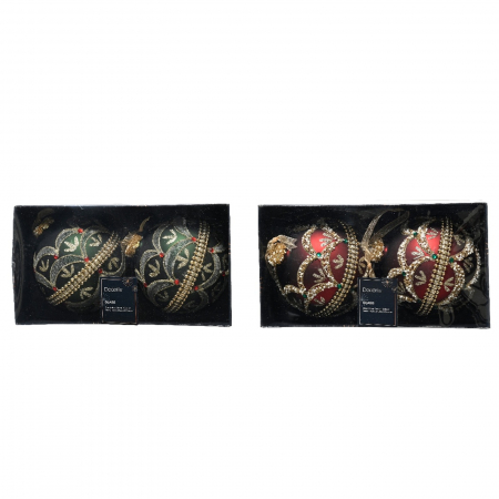 Set 4 globuri brad Craciun Imperial Glow, 10 cm, multicolor - BraziPremium.ro [1]