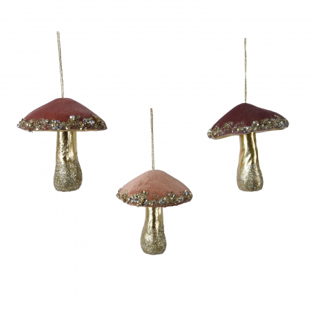Forest Tale - Set 3 ornamente brad Ciupercuta Magica, 12 cm, poliester, multicolor - BraziPremium.ro