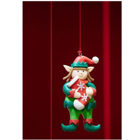 Set 3 ornamente brad Elf, 12 cm, rasina, multicolor - BraziPremium.ro [1]