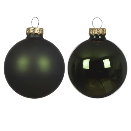 Set 4 globuri brad Craciun cu aspect stralucitor si mat, 10 cm, verde - BraziPremium By OLLMA