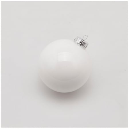 Set 4 globuri brad Christmas Dream, 8 cm, alb - BraziPremium.ro [2]