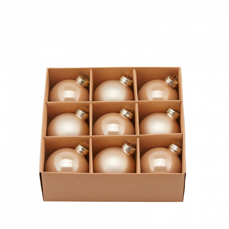 COLECTII CRACIUN 2025 - Set 9 globuri brad Christmas Dream, 6 cm, somon - BraziPremium.ro