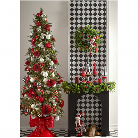 Set 4 globuri brad Christmas Dream, 8 cm, rosu - BraziPremium By OLLMA [2]