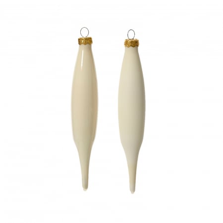 Ornamente pentru brad - Set 6 globuri brad model turture cu aspect mat, 3x15 cm, alb - BraziPremium.ro