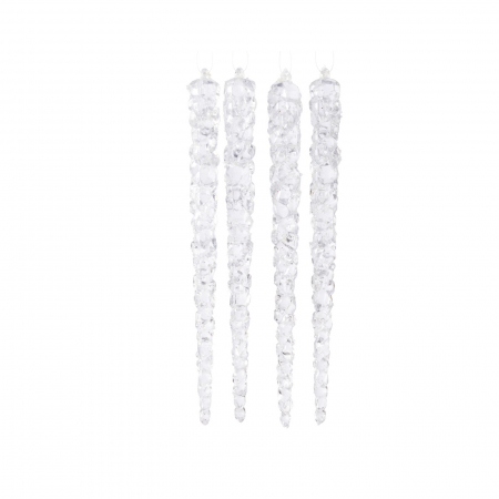 Frozen In Time - Set 4 globuri brad model turture fosforescent, 15 cm, transparent - BraziPremium.ro
