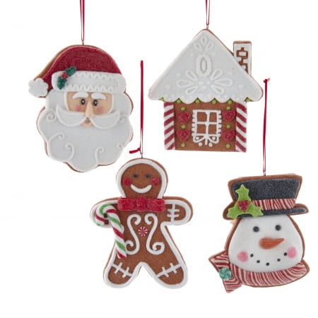 Candy Christmas - Set 4 ornamente casuta din  turta dulce, 14 cm, Clay Dough, multicolor - BraziPremium.ro