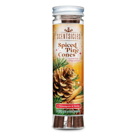 Cadouri Craciun - Set 6 ornamente parfumate cu carlige pentru brad, Spiced Pine Cones - BraziPremium.ro