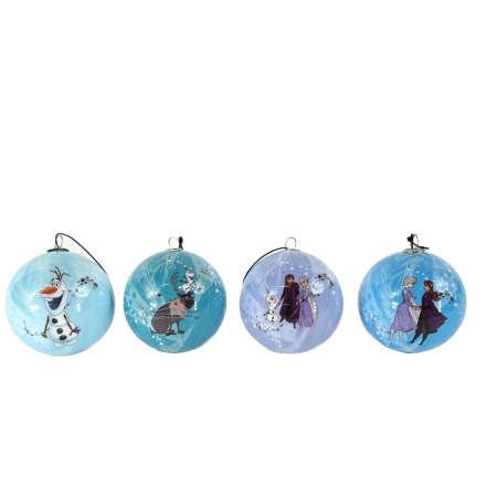 Set mix 4 globuri Craciun Elsa, Anna si Olaf, Frozen, 6 cm, albastru - BraziPremium.ro [1]