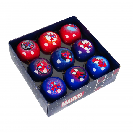 Disney Magic Christmas - Set mix 9 globuri Craciun Spiderman, 7.5 cm, sticla, multicolor - BraziPremium.ro