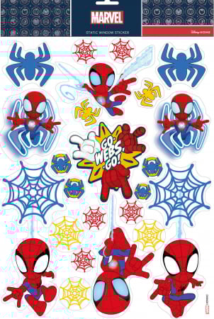 Decoratiuni Craciun pentru Casa - Stickere Craciun pentru geam Spiderman, Fantoma Paianjen, rosu - BraziPremium.ro