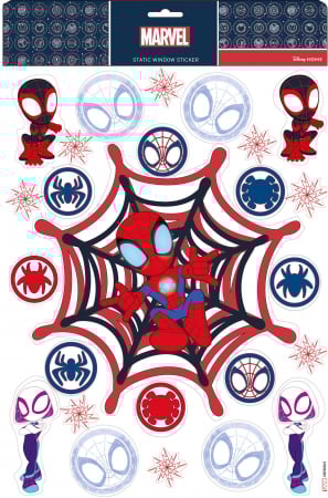 Decoratiuni Craciun pentru Casa - Stickere Craciun pentru geam Spiderman, Fantoma Paianjen, rosu - BraziPremium.ro