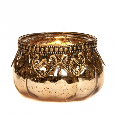 Cadouri Craciun - Suport lumanare din sticla Votive, 9 cm
