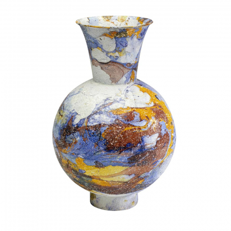 Obiecte decorative - Vaza metalica Aquarell, 46 cm, multicolor - BraziPremium.ro