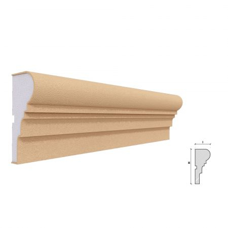 Ancadrament Fereastra pentru Exterior din Polistiren Expandat Laminat cu Rasina FP114, H 115 x L 50 mm, Lungime 2 m [2]