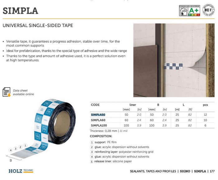 Bandă Etanșare Bariere de Vapori SIMPLA 50mm x 25m [2]