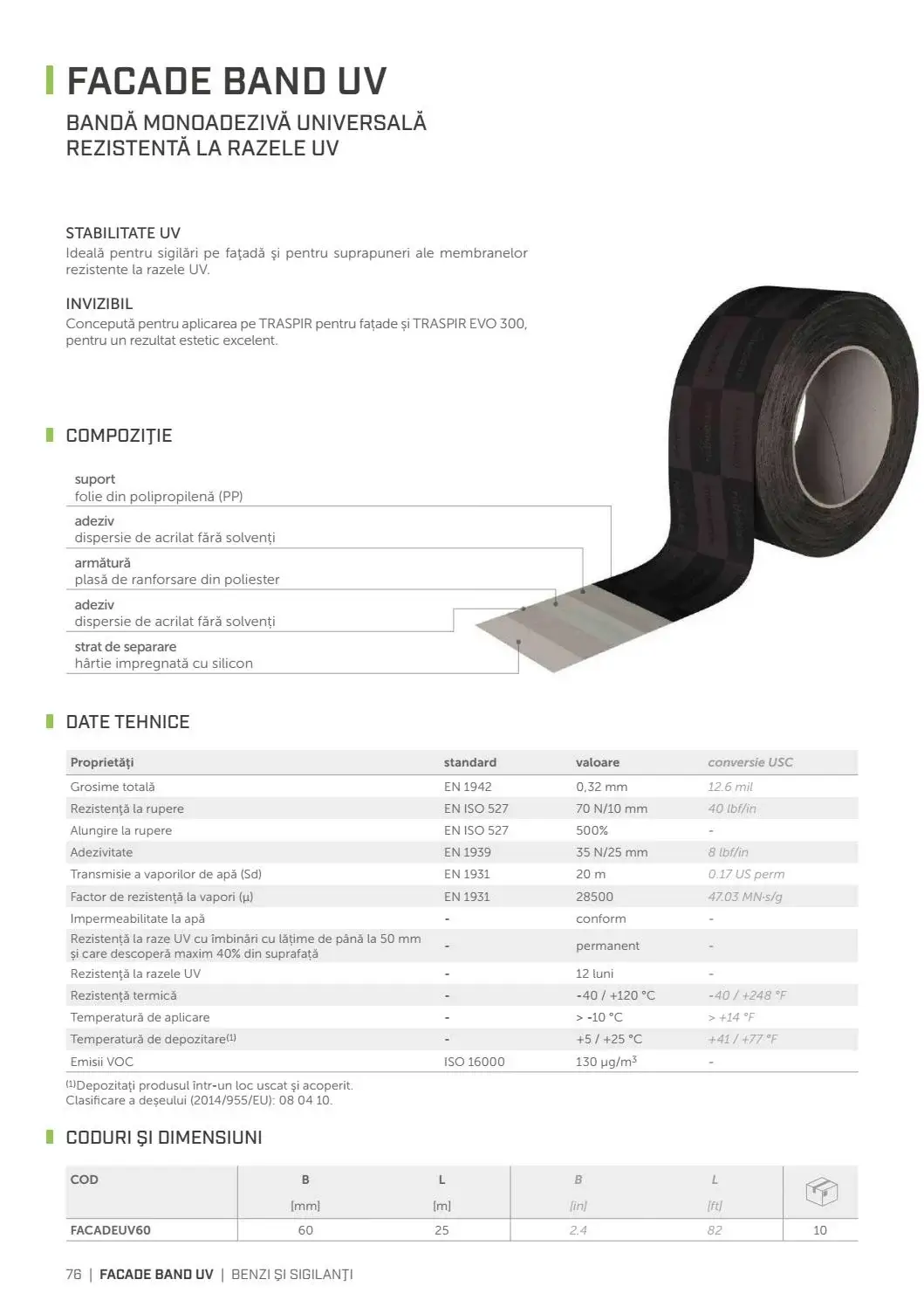 Bandă Etanșare Rezistentă la Razele UV FACADE BAND UV 60mm x 25m [4]