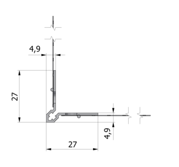 Colțar PVC Cu Muchie Vizibilă PGewebeEckwinkel 100x100mm 2.5m [3]