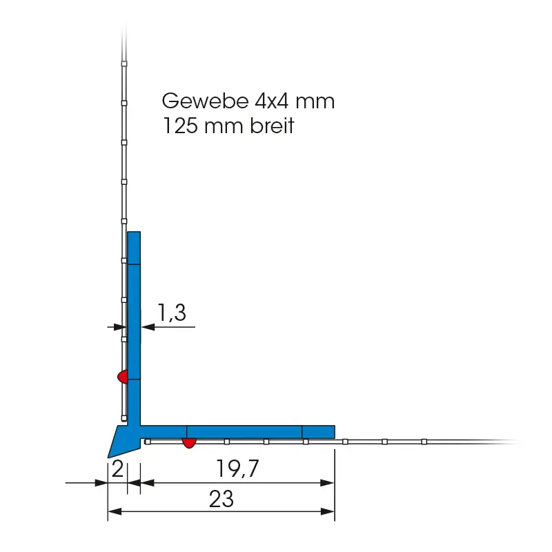 Colțar PVC Premium cu Plasă W14 GewebeeckWinkel TOP-TEX 125x125mm 2m [2]