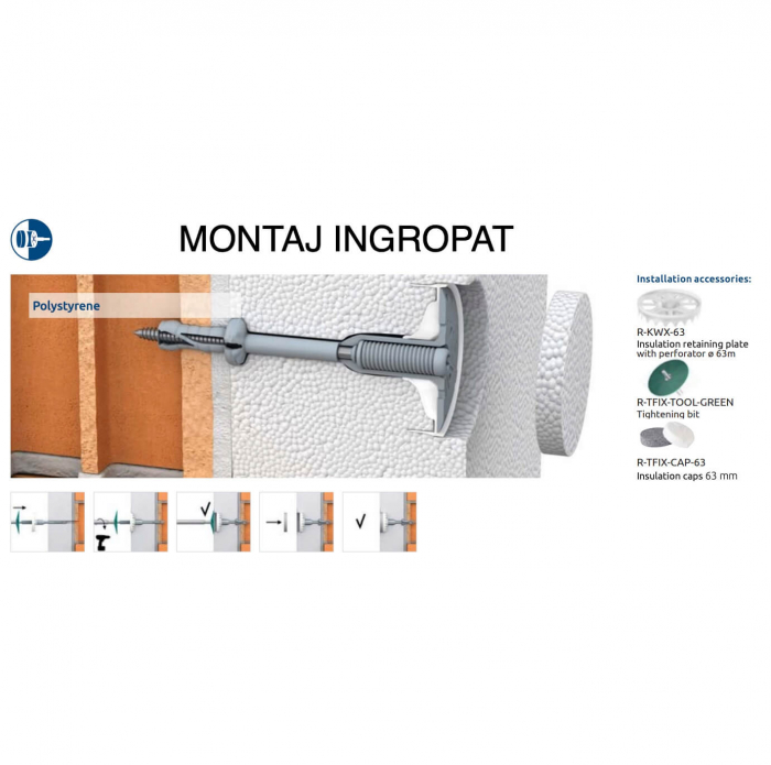 Diblu Surub pentru Fixari Termoizolatii in Beton, Caramida, BCA R-TFIX-8S [7]